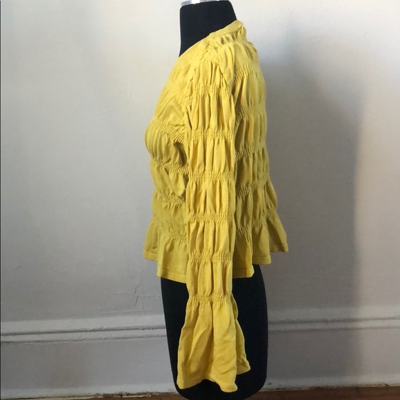 Zara Mustard Yellow Ruffle Top - Picture 3 of 4